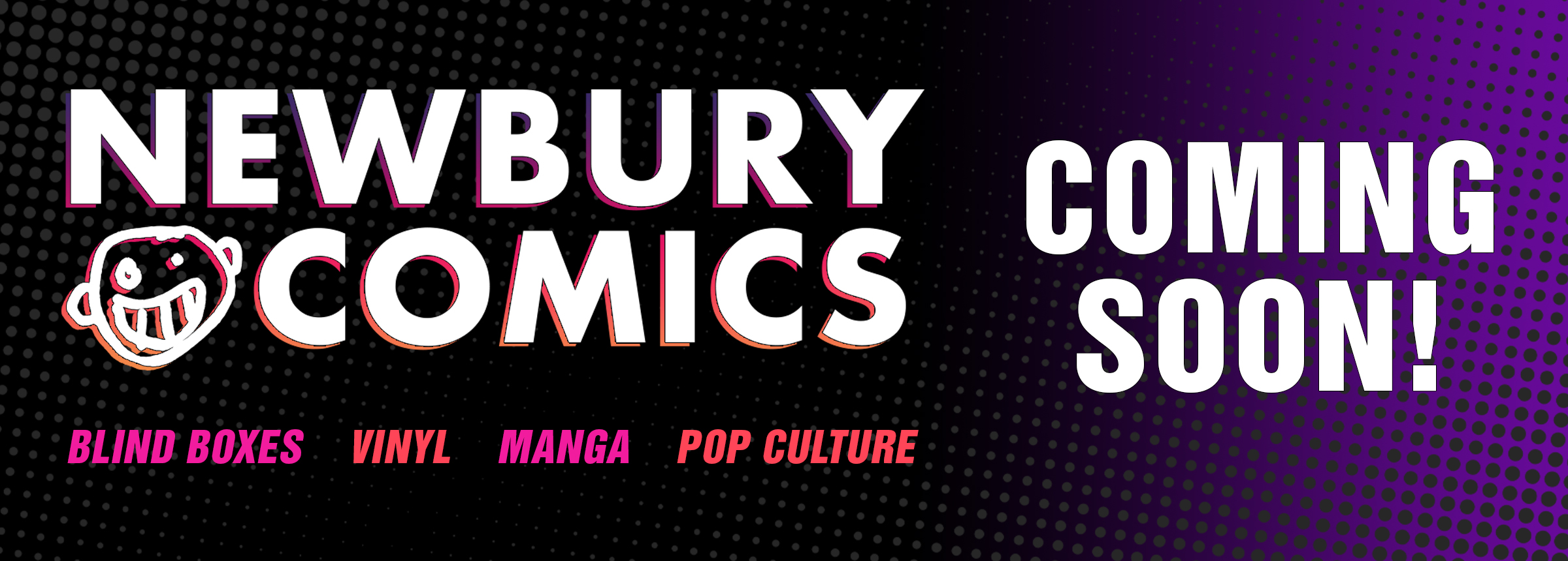Newbury Comics Website Home Page Hero Image Ad COMING SOON