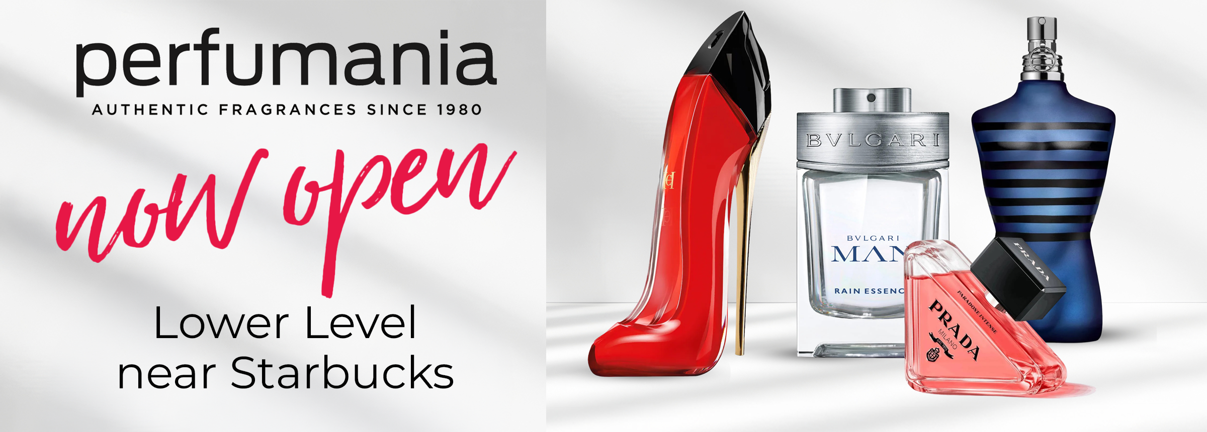 Perfumania Now Open Hero Image