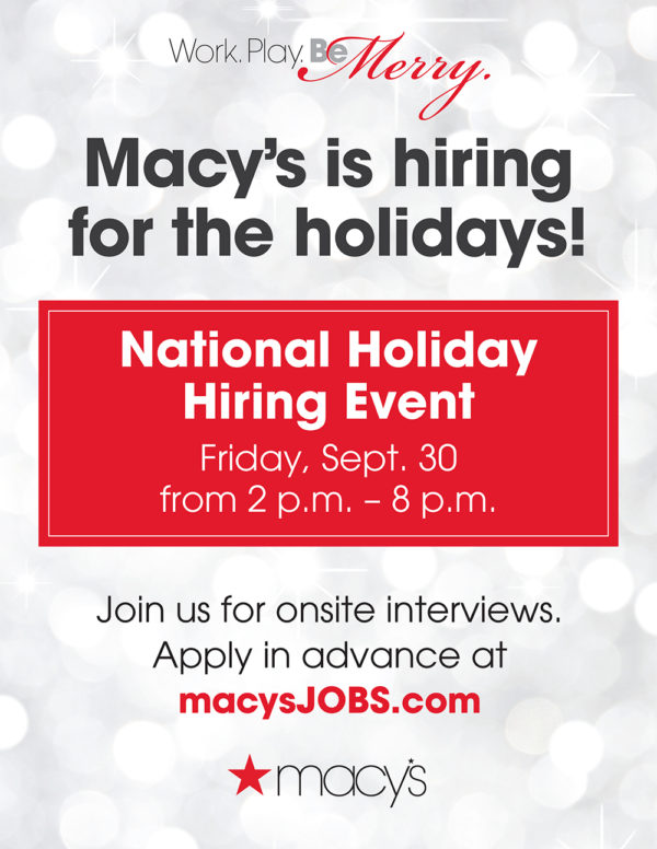 National Holiday Hiring Event - Walden Galleria