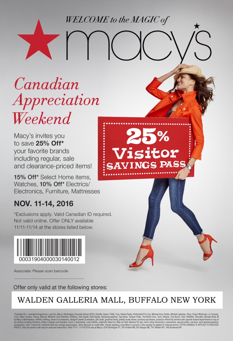 Canandian Appreciation Weekend at Macy&#39;s - Walden Galleria