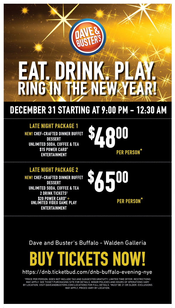 New Year's Eve at Dave & Buster's - Evening Ball Drop