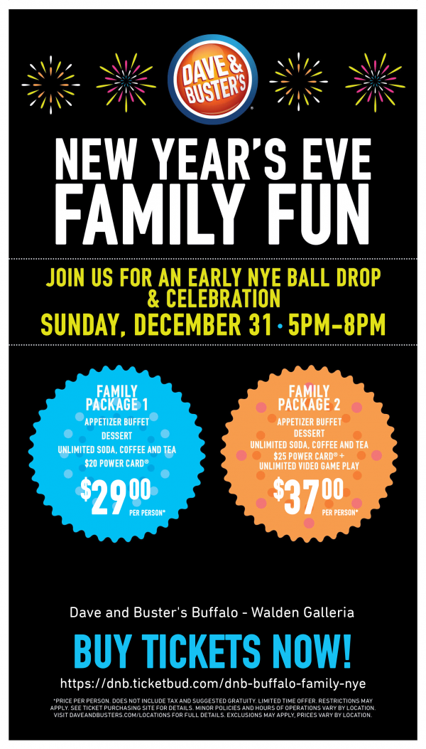 New Year's Eve at Dave & Buster's - Family Fun