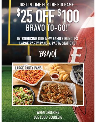 bravo to go 25 off 100 Super Bowl 