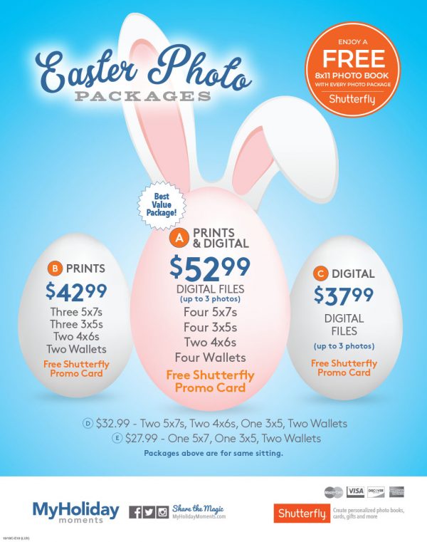 Easter Bunny Photo Package Pricing