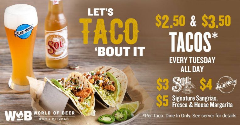 world of beer taco tuesdays