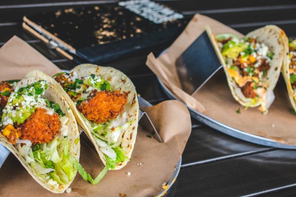 Chicken and barbacoa tacos with menu (1) Chicken and barbacoa tacos with menu 1