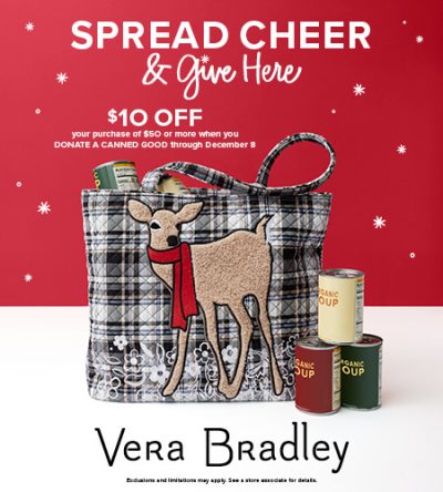Vera Bradley Canned Good Donation Sale
