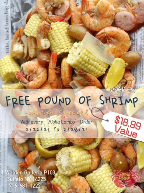 Aloha Krab Free pound of shrimp