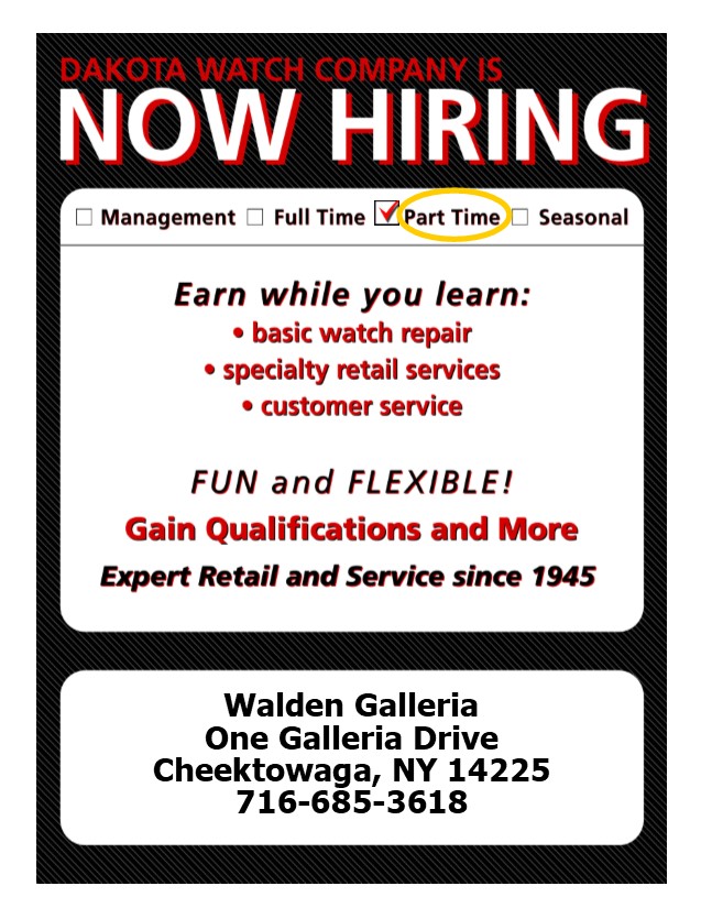 Dakota Watch Now Hiring Flyer 2