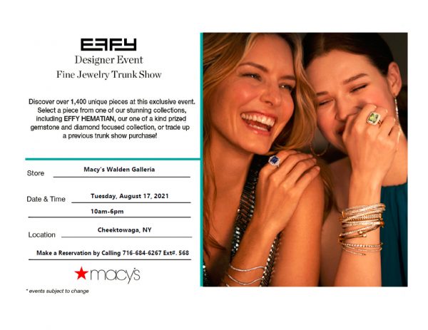 EFFY Macys Trunk Show August 21