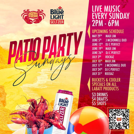 Aloha Krab Patio Party Sundays