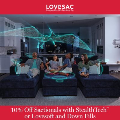 Lovesac 10 Off Sactionals with StealthTech or Lovesoft and Down Fills 1080x1080 EN 1