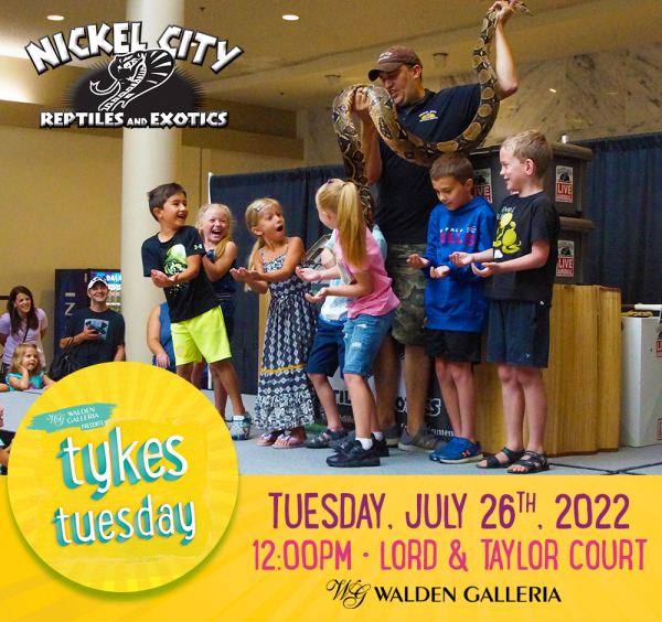 Tykes Tuesday Summer Kids Club Nickel City Reptiles Social Image 2022 UPDATED