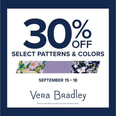 Vera Bradley Campaign 168 30 off select patterns colors EN 1080x1080 1