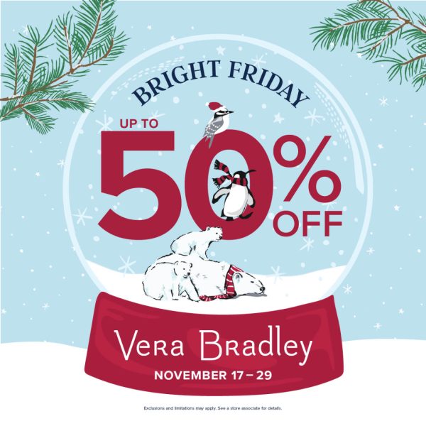 Vera Bradley Campaign 196 Bright Friday Up to 50 off EN 1080x1080 1