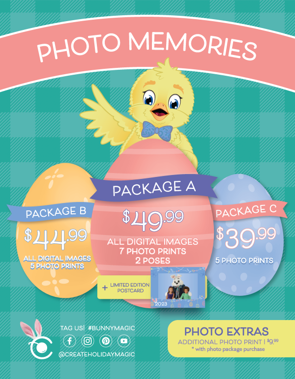 Easter Bunny 2023 Photo Pricing Sign