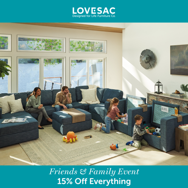 Lovesac Campaign 78 Friends Family Event 15 Off Everything EN 1080x1080 1