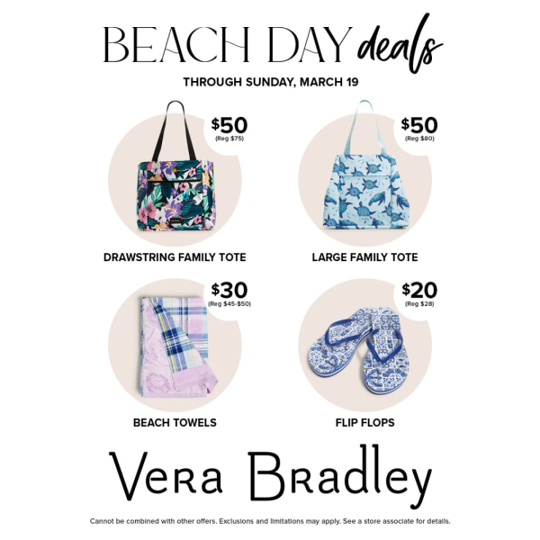 Vera Bradley Campaign 221 Save on styles made for a perfect day in the sun EN 1080x1080 1