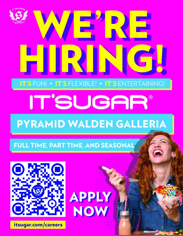 ItSugar Walden Galleria Now Hiring Flyer