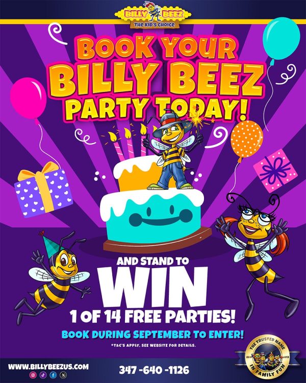 Billy Beez Win A Party 2025 social Opti