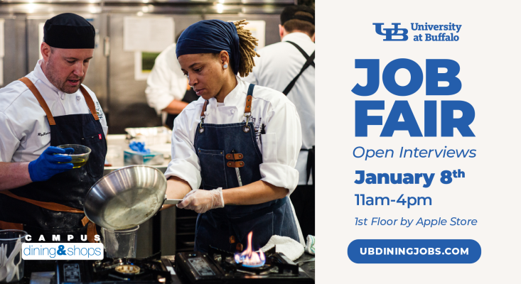 UB Campus Dining & Shops 2026 Job Fair Website Graphic