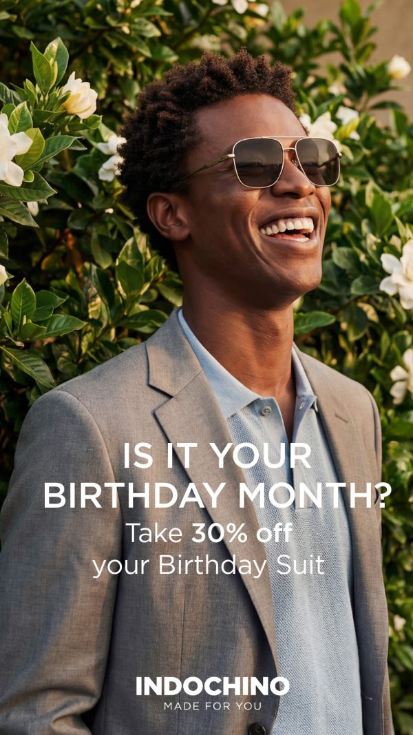 Indochino 30% OFF Birthday Month Promo