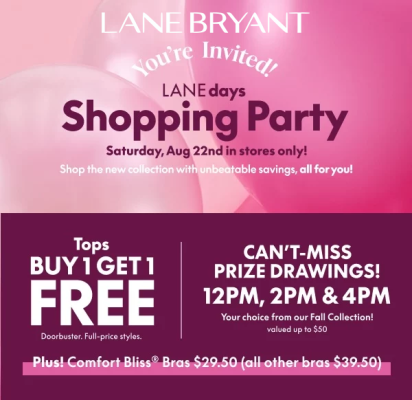 Lane Bryant Shopping Party Aug 26
