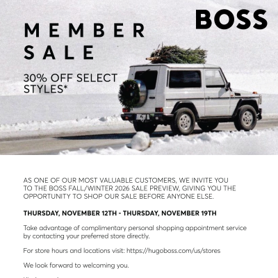 BOSS Member Sale Nov 2026